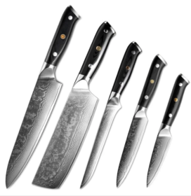 Japanese Damascus steel knife kitchen knife fruit knife (Option: 5PCS)