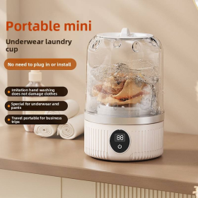 Underwear Washer, Portable Mini Washing Machine, Upgraded Mini Washings Machines, Rechargeable Cordless Washing-Machine, Laundry Cup For Bra, Und (Color: Beige)