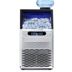 Commercial Ice Maker Machine, 80-110LBS/24H Under Counter Ice Maker, Stainless Steel Freestanding Ice Machine,Self-Cleaning, 2 Water Inlet Modes (size: 80LBS)